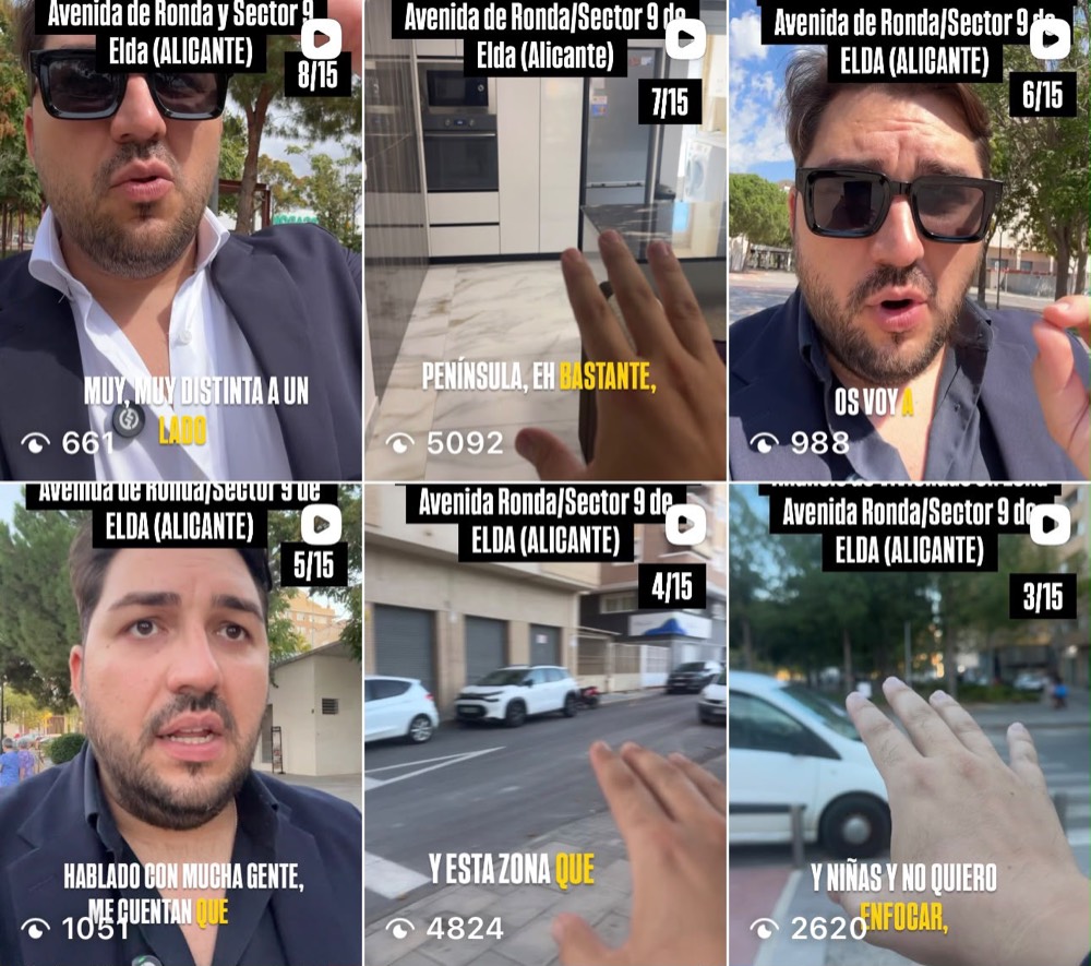 Serie de vídeos de Víctor Iñiguez recorriendo la Avenida de Ronda y el Sector 9 de Elda