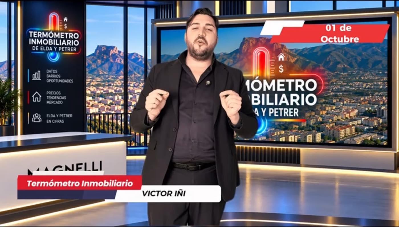 Víctor Iñiguez presentando un vídeo del Termómetro Inmobiliario de Elda y Petrer